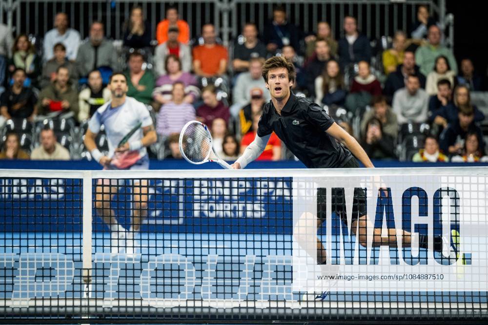 Guido Andreozzi and Manuel Guinard of France pictured in action during the European Open ATP, Tennis Herren tennis tournament in Brussels, on Thursday 22 October. This year s edition of the tournament is taking place from 17 to 25 October JASPERxJACOBS x190667018x