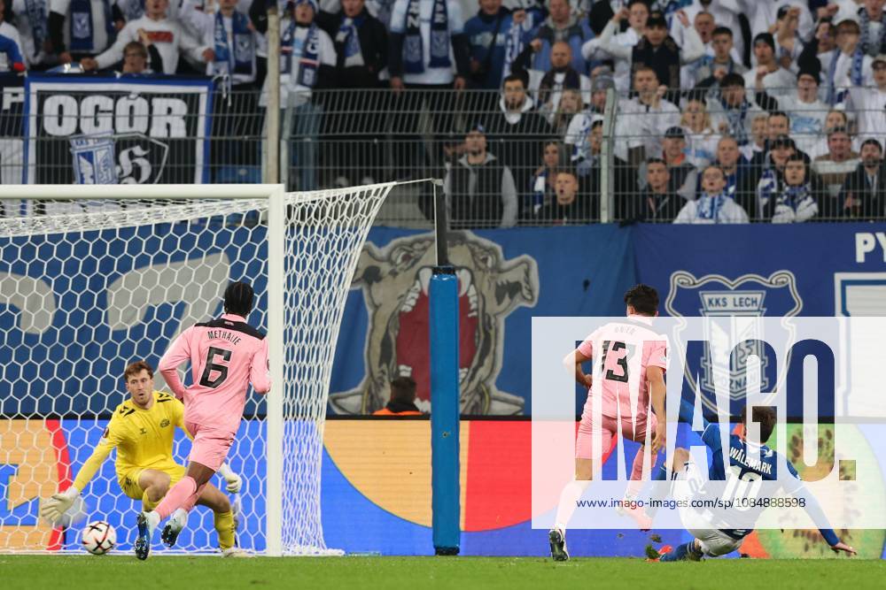 Patrik Waalemark of Lech Poznan shoots at goal but fails to score Lech Poznan v Sunderland, UEFA Europa League, Football, Enea Stadion, Poznan, Poland - 22 Oct 2026Poznan Enea Stadion Poland