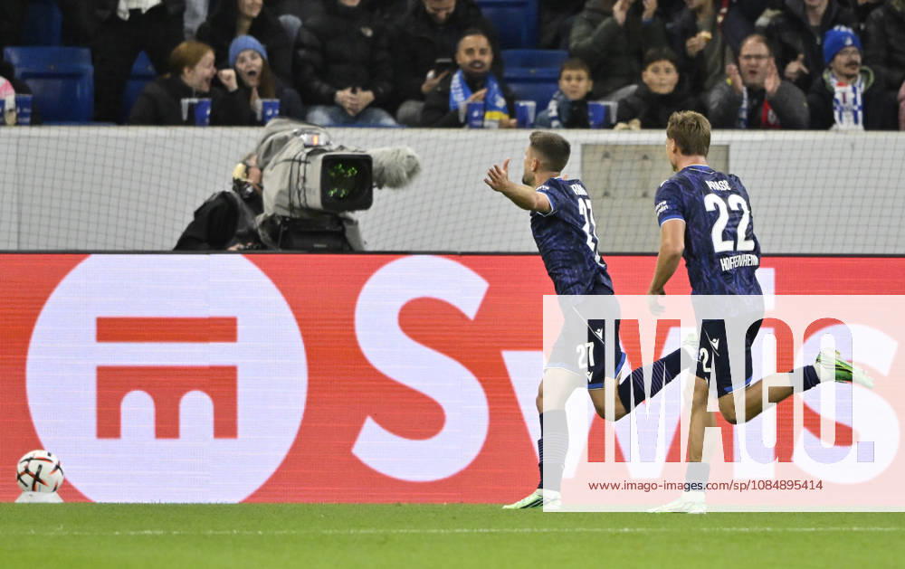 GOAL: 1–0 Nathan De Cat, TSG 1899 Hoffenheim 17 Goal celebration: Alexander Prass, TSG 1899 Hoffenheim 22 TSG 1899 Hoffenheim vs. Olympique Lyon 22 October 2026 DFL REGULATIONS PROHIBIT ANY USE OF PHOTOGRAPHS AS IMAGE SEQUENCES AND OR QUASI-VIDEO TSG 1899 Hoffenheim vs. Olympique Lyon