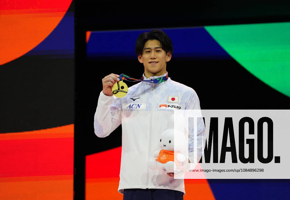 Daiki Hashimoto wins gold in the men’s all-around final during the artistic gymnastics competition on Day 6 of the World Championships at Ahoy in Rotterdam, Netherlands, on October 22, 2026. DeFodi Images