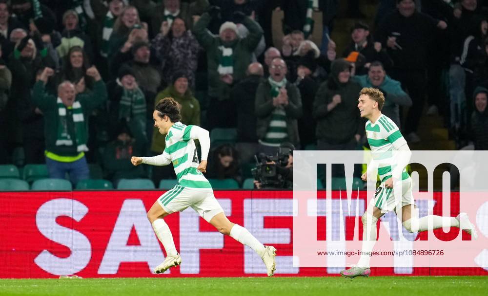 Mika Baur of Celtic is chased by team mate Callum Osmand as he celebrates scoring to give Celtic a 1-0 lead Celtic v Celta Vigo, UEFA Europa League, Football, Celtic Park, Glasgow, Scotland, UK - 22 Oct 2026Glasgow Celtic Park Scotland United Kingdom
