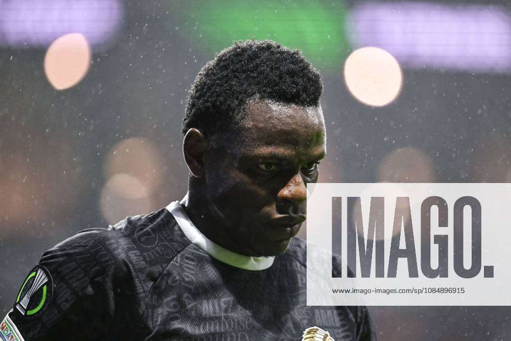 Hyllarion Goore of KAA Gent pictured during a soccer game between Portuguese SC Braga and Belgian soccer team KAA Gent, Thursday 22 October 2026 in Braga, Portugal, the second match in the UEFA Conference League league phase. TOM GOYVAERTS TomxGoyvaerts x190698299x
