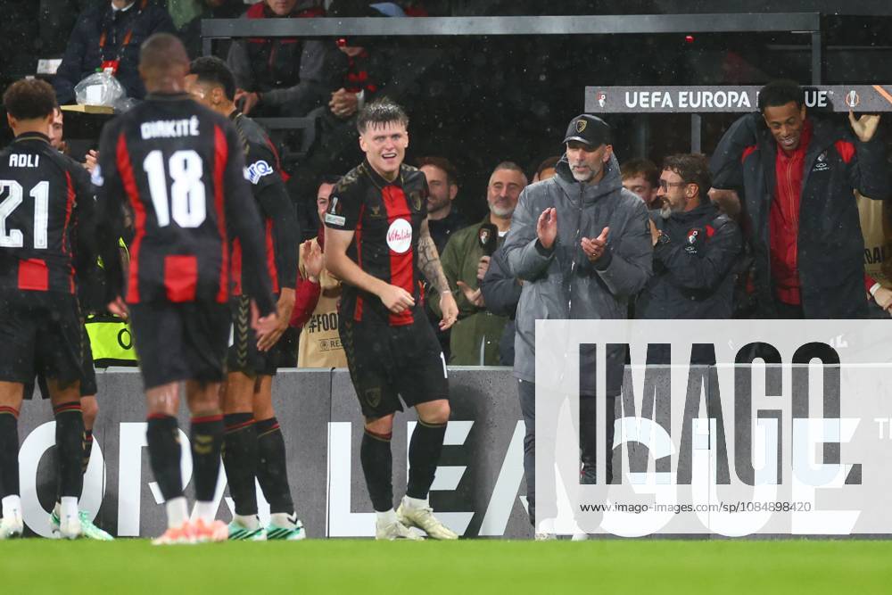 AFC Bournemouth Manager Marco Rose celebrates Amine Adli of AFC Bournemouth s goal AFC Bournemouth v AC Milan, UEFA Europa League, Football, Vitality Stadium, Bournemouth, UK - 22 Oct 2026Bournemouth Vitality Stadium United Kingdom