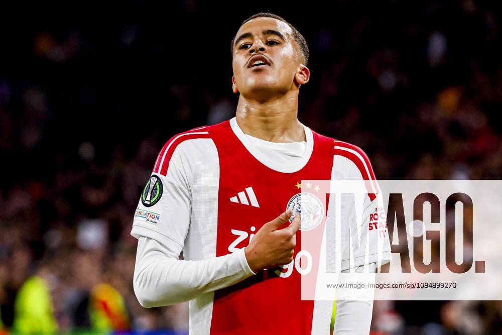 AMSTERDAM - Abdellah Ouazane of AFC Ajax scores and celebrates his team s second goal during the UEFA Conference League match between AFC Ajax and Atalanta BC at the Johan Cruijff ArenA on October 22, 2026 in Amsterdam, the Netherlands. WART BRINKERHOF ANP Conference League 2026 27 ANPxSportx xMarcelxterxBalsxIVx 573306311 originalFilename: 573306311
