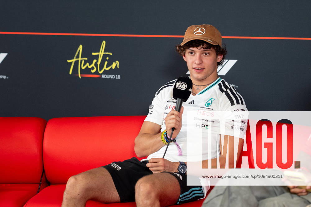 AUSTIN, UNITED STATES, OCT 22: Andrea Kimi Antonelli of Italy and Mercedes-AMG PETRONAS F1 Team in the Drivers press conference, PK, Pressekonferenz during previews ahead of the F1 Grand Prix of United States at Circuit of The Americas on October 22, 2026 in Austin, Texas (photo by Richard Callis SPP)