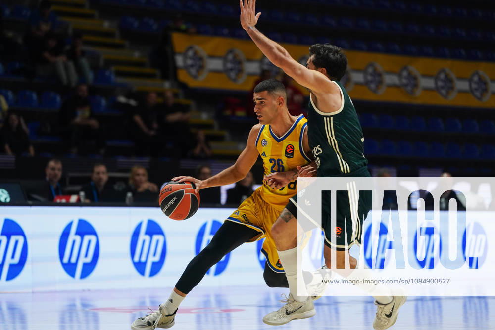 20261022, Belgrade, Serbia - Maccabi Rapyd Tel Aviv and Real Madrid play a EuroLeague regular season basketball game at the Aleksandar Nikolic Hall. MADAR YAM in action during the game. EuroLeague 2026 27: Maccabi Rapyd Tel Aviv 99:113 Real Madrid - ZUMAd223 20261022_zip_d223_035