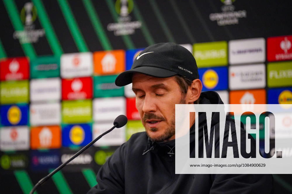 Soccer: UEFA Conference League 2026–2027, Matchday 2: AS Monaco vs. SC Freiburg, Stade Louis II, Monaco; Julian Schuster, SC Freiburg Coach; Press Conference; Media; Facial Expressions; Emotions