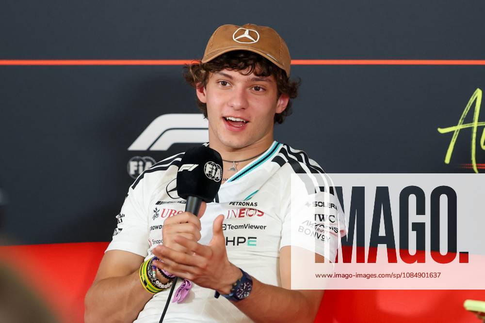22nd October 2026; Circuit of the Americas, Austin, United States; Formula 1, United States Grand Prix, Arrivals Day; Andrea Kimi Antonelli (12) of Italy and Mercedes-AMG PETRONAS Formula One Team during an interview VincentxCuono