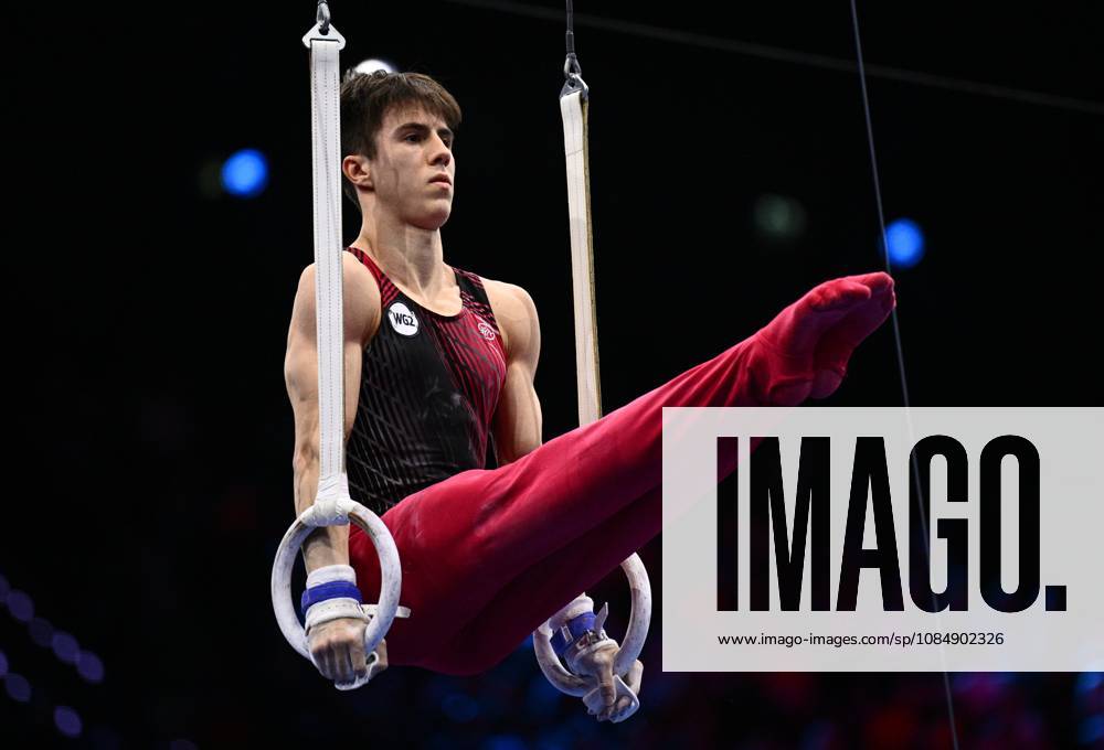 Netherlands Artistic Gymnastics World Championships 9270975 22.10.2026 Arsenii Dukhno of Team World Gymnastics Neutral Athletes 2 competes on the rings during the men s all-around final at the 2026 World Artistic Gymnastics Championships in Rotterdam, the Netherlands. Alexey Filippov Sputnik Rotterdam Netherlands