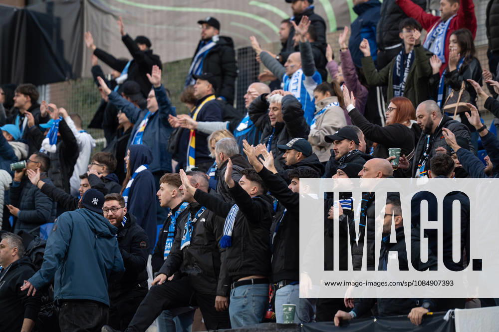 Inter Club Escaldes v Universitatae Craiova - UEFA Conference League Universitatea Craiova supporters watch the UEFA Conference League match between Inter Club d Escaldes and Universitatea Craiova at New FAF Stadium in Encamp, Andorra, on October 22, 2026. Encamp Andorra Andorra