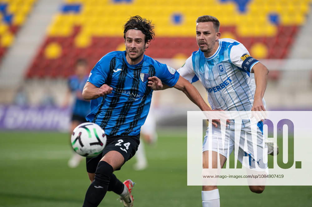 Inter Club Escaldes v Universitatae Craiova - UEFA Conference League Maurizio Pochettino, player number 24 of Inter Club d Escaldes, is in action during the UEFA Conference League match between Inter Club d Escaldes and Universitatea Craiova at New FAF Stadium in Encamp, Andorra, on October 22, 2026. Encamp Andorra Andorra