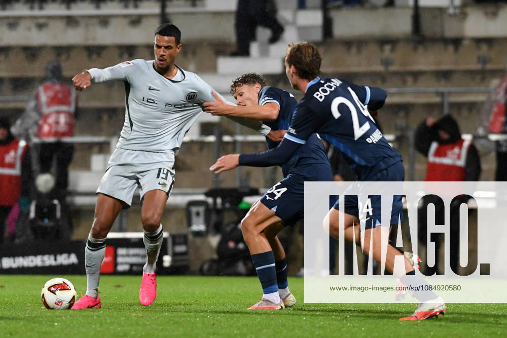 Robert Glatzel of VfL Wolfsburg, Tom Meyer of VfL Bochum, and Mats Pannewig of VfL Bochum in a tackle during the 2. Bundesliga match between VfL Bochum and VfL Wolfsburg, Vonovia Ruhrstadion on October 23, 2026, in Bochum, Germany. Photo by Ralf Treese, DeFodi Images. Robert Glatzel of VfL Wolfsburg, Tom Meyer (VfL Bochum) and Mats Pannewig (VfL Bochum) battle for the ball during the 2. Bundesliga match between VfL Bochum and VfL Wolfsburg at Vonovia Ruhrstadion on October 23, 2026 in Bochum, Germany. Photo by Ralf Treese, DeFodi Images. DFB and DFL regulations prohibit any use of photographs as image sequences and or quasi-video. Photo by Ralf Treese, DeFodi Images.