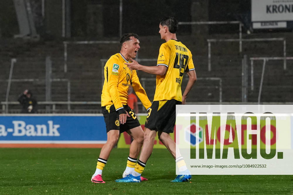 2026–2027 Season, Matchday 14, Regionalliga West at Rote Erde Stadium, Dortmund, Germany: BV Borussia Dortmund U23 vs. Bonner SC. Celebrations after Luca Reggiani s 1–0 goal for BVB