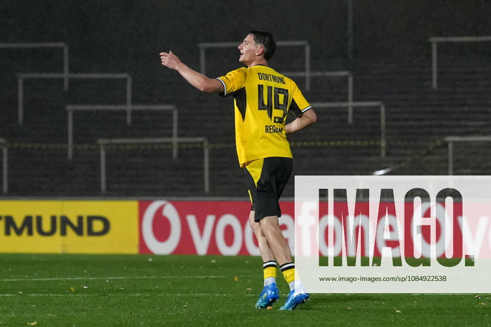 2026–2027 Season, Matchday 14, Regionalliga West at Rote Erde Stadium, Dortmund, Germany: BV Borussia Dortmund U23 vs. Bonner SC. Celebrations after Luca Reggiani s 1–0 goal for BVB