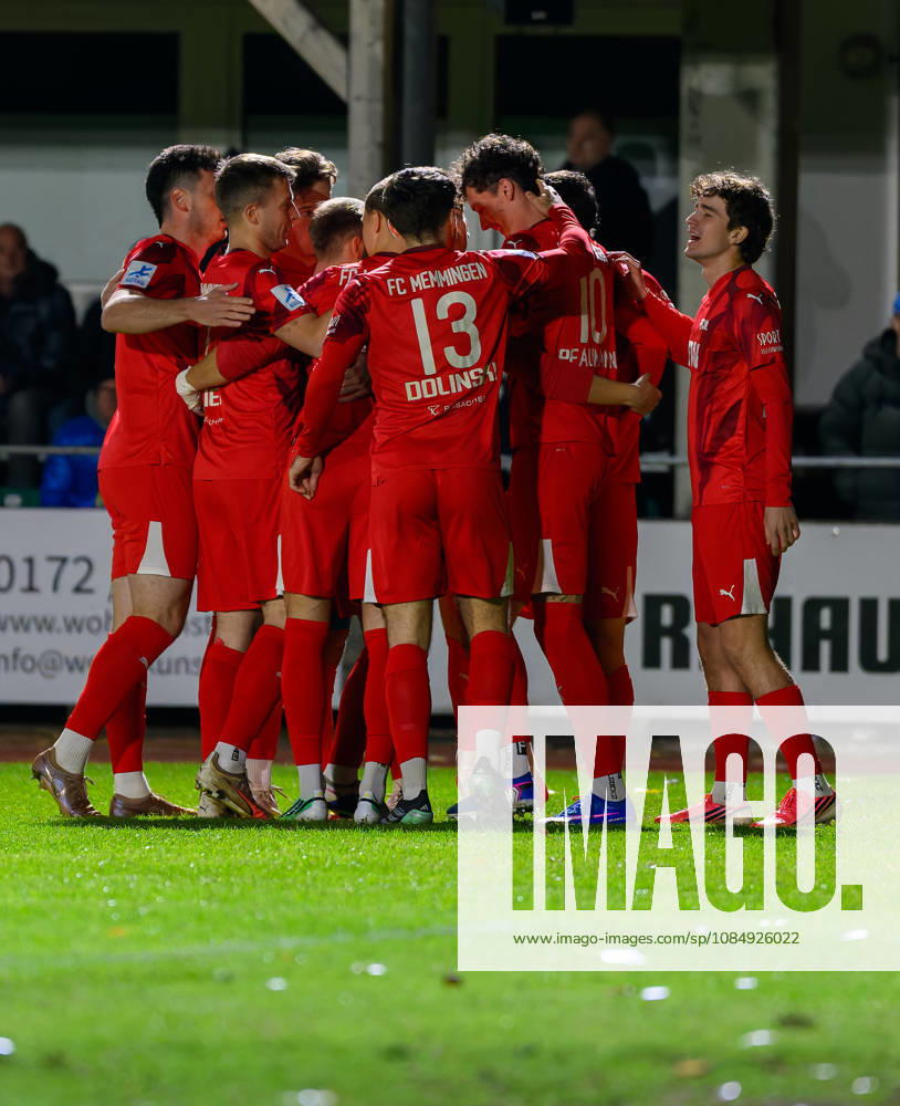 Soccer Season 2026–2027 Bavarian Regional League Matchday 04 SC Eltersdorf vs. SCE Quecken FC Memmingen FCM Goal celebration Cheering Joy after a goal Goal Shot on goal for the 0–1 lead by Philipp Kirsamer 9, FC Memmingen