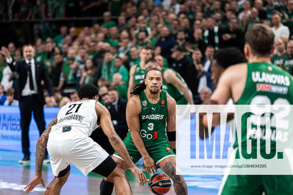 Zalgiris Kaunas vs LDLC ASVEL Villeurbanne - EuroLeague TYTY WASHINGTONJR dribbles the ball during the EuroLeague basketball match between Zalgiris Kaunas and LDLC ASVEL Villeurbanne at Zalgiris Arena in Kaunas, Lithuania, on October 23, 2026. Kaunas Kaunas Lithuania