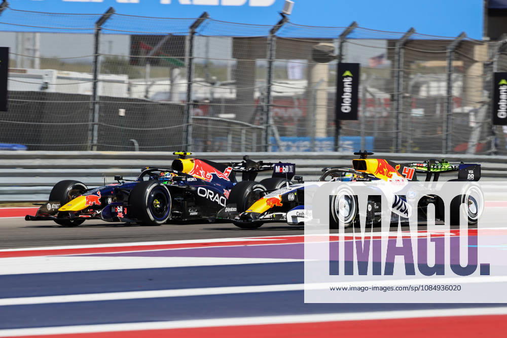 Isack Hadjar from France, driving the (6) Oracle Red Bull Racing - Red Bull Ford, Arvid Lindblad from UK, driving the (41) Visa Cash App RB F1 Team VCARB 02 Red Bull Ford during United States Grand Prix - Austin - Friday - Free Practice 1 at Circuit of the Americas (COTA) in Austin. Italy - ZUMAm313 20261023_zsp_m313_079