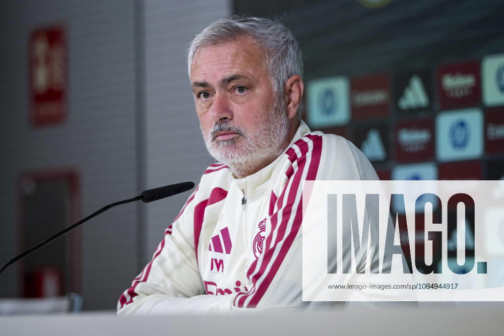 Real Madrid Training Session and press conference, PK, Pressekonferenz Jose Mourinho, Head Coach of Real Madrid, speaks during a press conference ahead of the LaLiga EA Sports match against FC Barcelona, Barca at Ciudad Real Madrid on October 24, 2026 in Valdebebas, Spain. Valdebebas Ciudad Real Madrid Madrid Spain