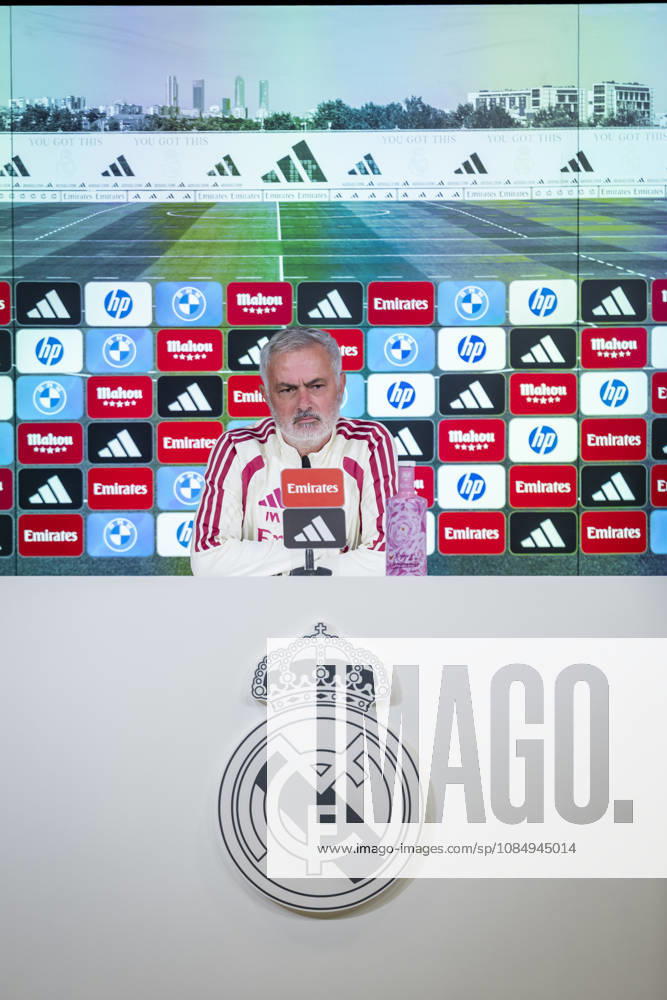 Real Madrid Training Session and press conference, PK, Pressekonferenz Jose Mourinho, Head Coach of Real Madrid, speaks during a press conference ahead of the LaLiga EA Sports match against FC Barcelona, Barca at Ciudad Real Madrid on October 24, 2026 in Valdebebas, Spain. Valdebebas Ciudad Real Madrid Madrid Spain