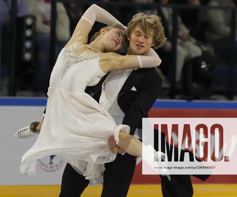 LEAH NESET and ARTEM MARKELOV of Team USA perform their rhythm dance at the ISU 2026 Grand Prix de France Ice Figure skating, Eiskunstlauf Championship held at the Angers IceParc in Angers, France on October 23, 2026. Angers France - ZUMAh139 20261023_zap_h139_003