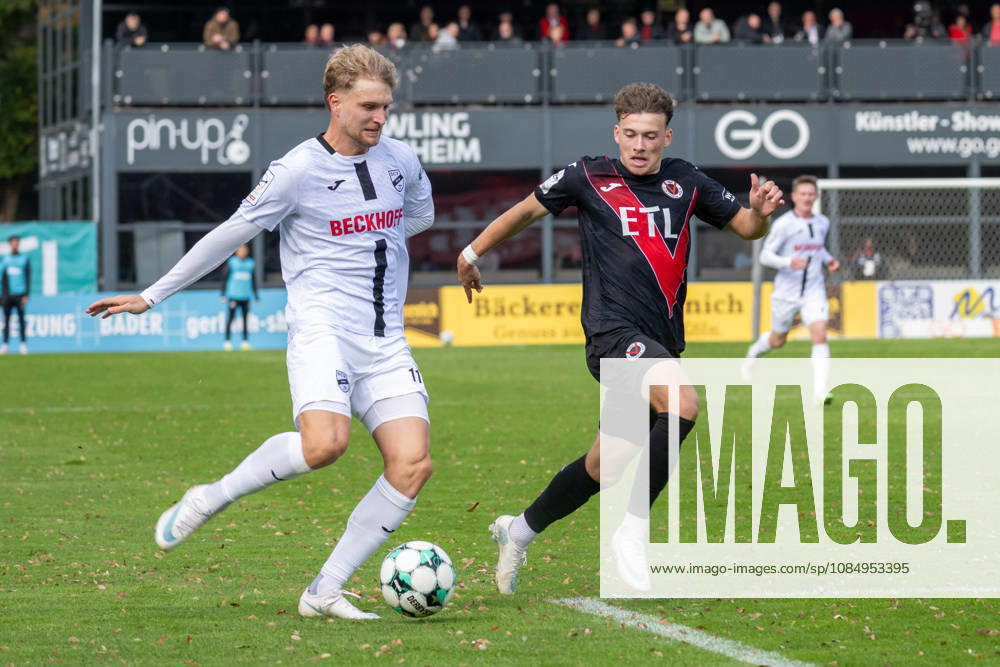 Tackle between Moritz Kaube of Sportclub Verl, 11, and Lucas Wolf of Viktoria Cologne, 21; FC Viktoria Cologne vs. SC Verl, soccer, 3. Liga, Matchday 11, 2026–2027 season, October 24, 2026 DFL DFB regulations prohibit any use of photographs as image sequences and or quasi-video FC Viktoria Cologne vs. SC Verl, soccer, 3rd Division, Matchday 11, 2026–2027 season, October 24, 2026, Cologne