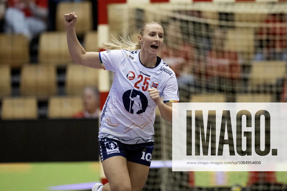 DENMARK Golden League Women s Handball Norway Netherlands Norway s Henny Reistad reacts after scoring during the women s Golden League handball match between Norway and the Netherlands at SJF Bank Arena in Odense on Saturday, October 24, 2026. Photo by Bo Amstrup, Ritzau Scanpix, Odense, Denmark, Mors