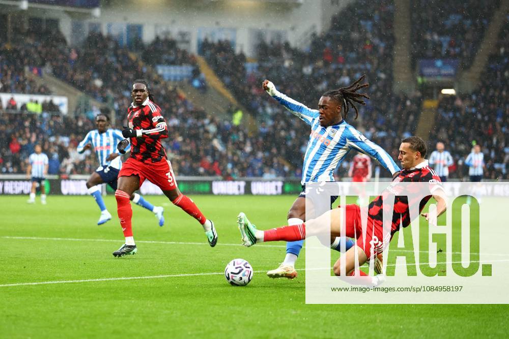 Timothy Castagne of Fulham tackles Brandon Thomas-Asante of Coventry City. Coventry City v Fulham, Premier League, Football, Coventry Building Society Arena, Coventry, UK - 24 Oct 2026Coventry Coventry Building Society Arena United Kingdom