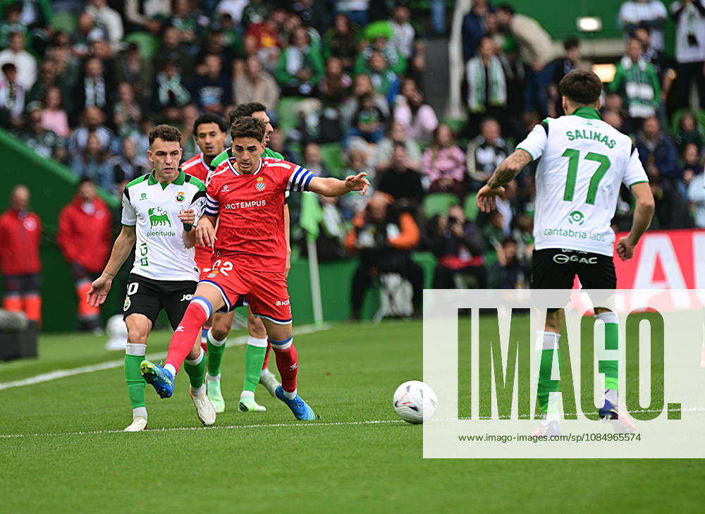 ESP LaLiga EA Sports: Racing Santander vs. RCD Espanyol — Inigo Vicente of Racing and Alex Calatrava of Espanyol during the LaLiga EA Sports match between Racing Santander and RCD Espanyol, played at Campos de Sport de El Sardinero Stadium in Cantabria on October 24, 2026, in Spain — Spain Soccer
