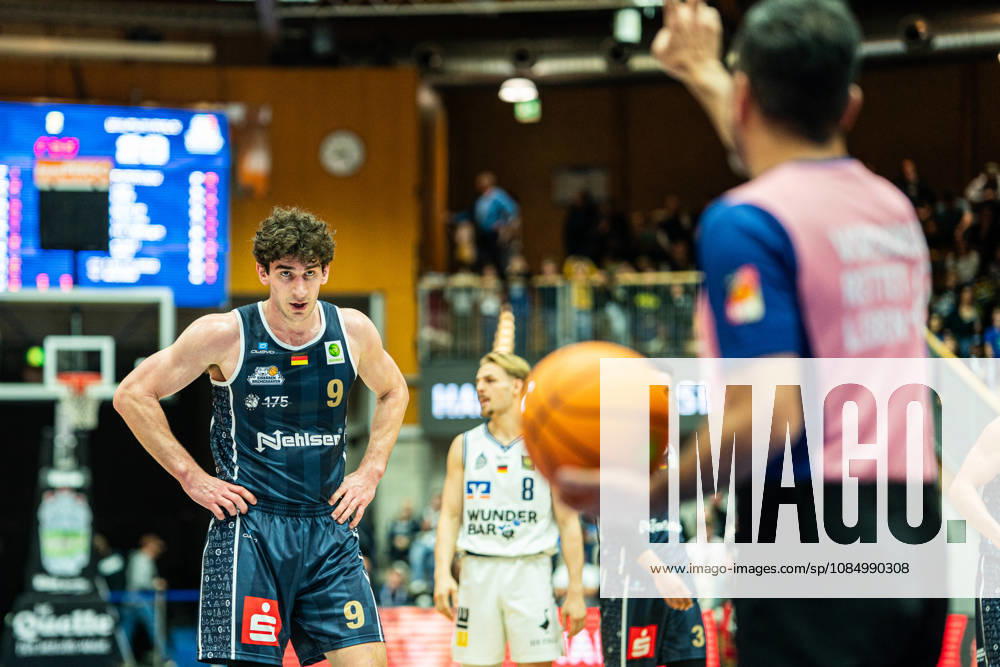 Dominic Parolin, Eisbären Bremerhaven, No. 9 at the free-throw line, GER, Hakro Merlins Crailsheim vs. Eisbären Bremerhaven, Basketball, 2nd Basketball Bundesliga ProA, Men s, Matchday 6, 2026–2027 Season, October 24, 2026, GER, Hakro Merlins Crailsheim vs. Eisbären Bremerhaven, Basketball, 2nd Basketball Bundesliga ProA, Men, Matchday 6, 2026–2027 season, October 24, 2026, Ilshofen