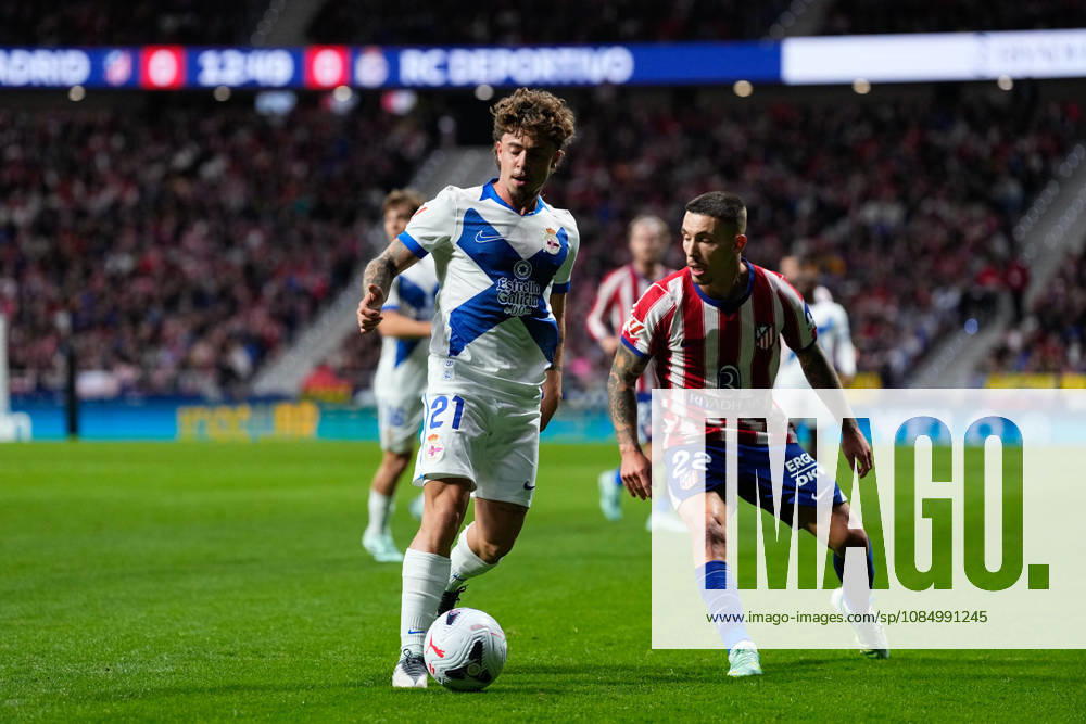 Mario Soriano of Deportivo La Coruna controls the ball during the Spanish League, LaLiga EA Sports, football match between Atletico de Madrid and Deportivo La Coruna at Riyadh Air Metropolitano stadium on October 24, 2026, in Madrid, Spain. Atletico De Madrid V Deportivo La Coruna - LaLiga EA Sports - ZUMAa181 20261024_zaa_a181_465