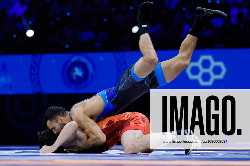 Senior World Championships, 55 kg Greco-Roman: Eldaniz Azizli (AZE) def. Vakhtang Lolua (GEO)