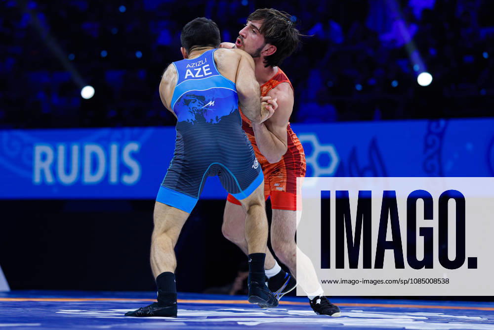 Senior World Championships, 55 kg Greco-Roman: Eldaniz Azizli (AZE) def. Vakhtang Lolua (GEO)
