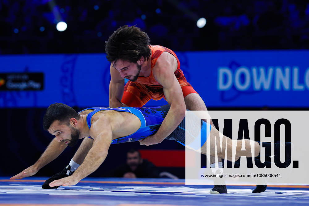 Senior World Championships, 55 kg Greco-Roman: Eldaniz Azizli (AZE) def. Vakhtang Lolua (GEO)
