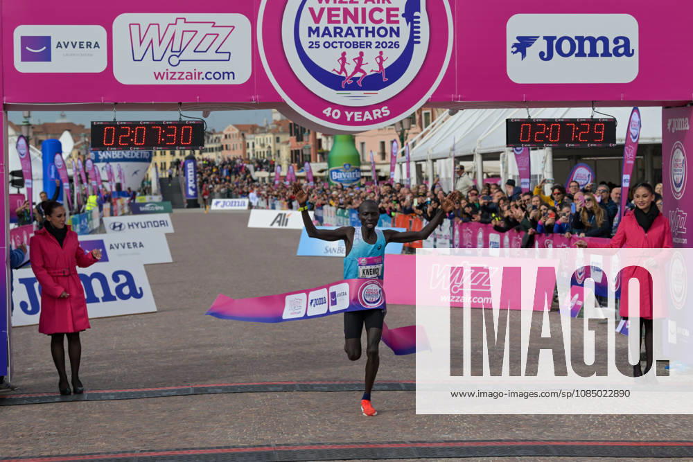 IPA90160999 - Hammington Kimaiyo of Kenya wins the marathon at the 40th Venice Marathon in 2026, a marathon race held in Venice, Italy, on October 25, 2026