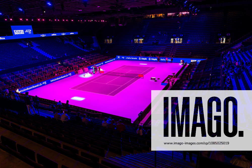 BASEL, SWITZERLAND, OCTOBER 25: A view inside the stadium during Day 2 of the Swiss Indoors Basel at St. Jakobshalle on October 25, 2026, in Basel, Switzerland