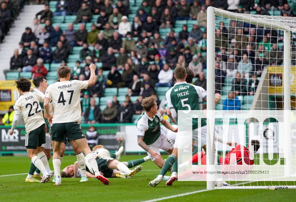Jason Kerr of Hibernian scores an own goal to tie the game 1-1 Hibernian v Celtic, William Hill Scottish Premiership, Football, Easter Road, Edinburgh, Scotland, UK - 25 Oct 2026Edinburgh Easter Road Scotland United Kingdom