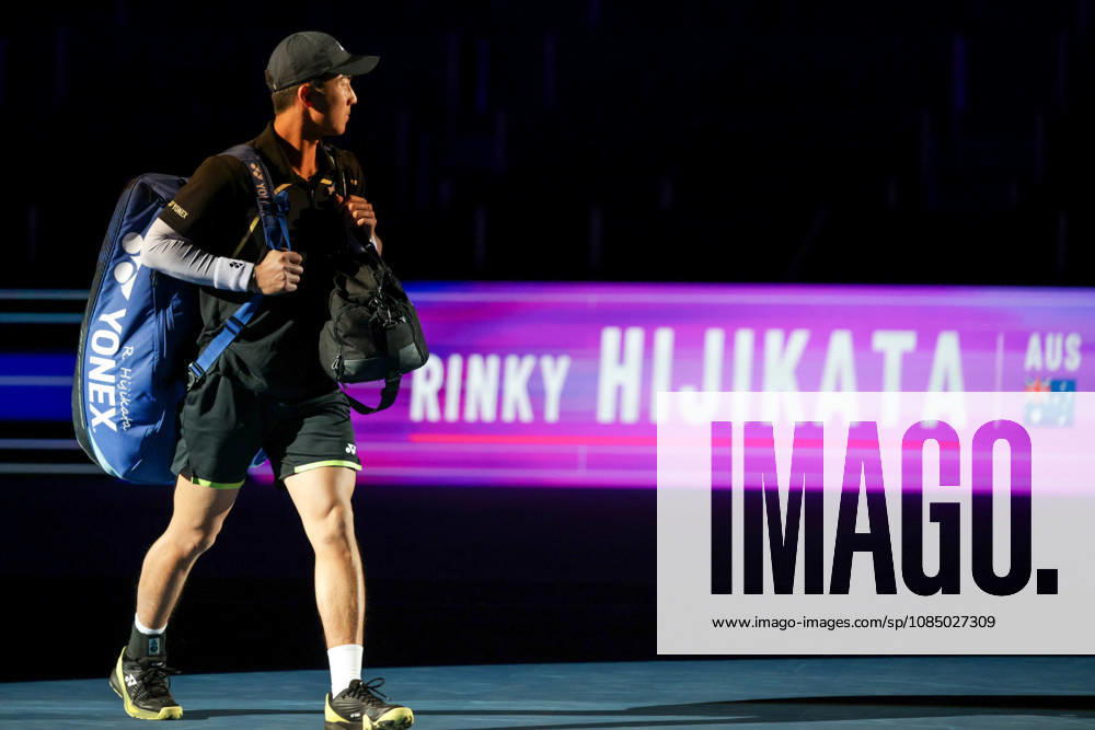 25th October 2026; St. Jakobshalle, Basel, Switzerland; ATP, Tennis Herren Tennis, Swiss Indoors Basel, Day 2; Qualifying final; Rinky Hijikata of Australia walks onto court AnthonyxBenoit