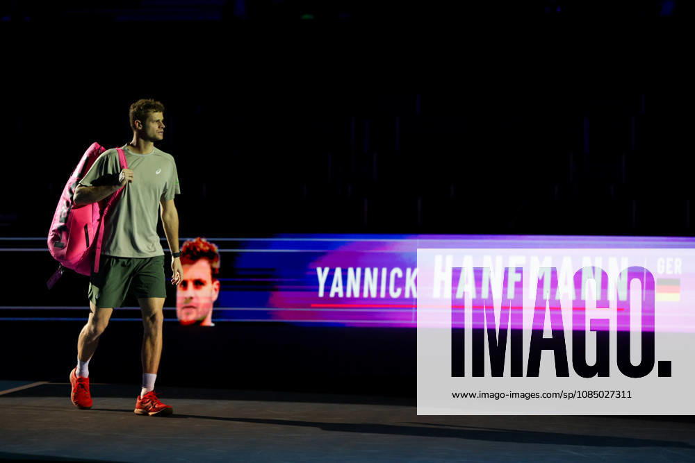 25th October 2026; St. Jakobshalle, Basel, Switzerland; ATP, Tennis Herren Tennis, Swiss Indoors Basel, Day 2; Qualifying final; Yannick Hanfmann of Germany walks onto court AnthonyxBenoit