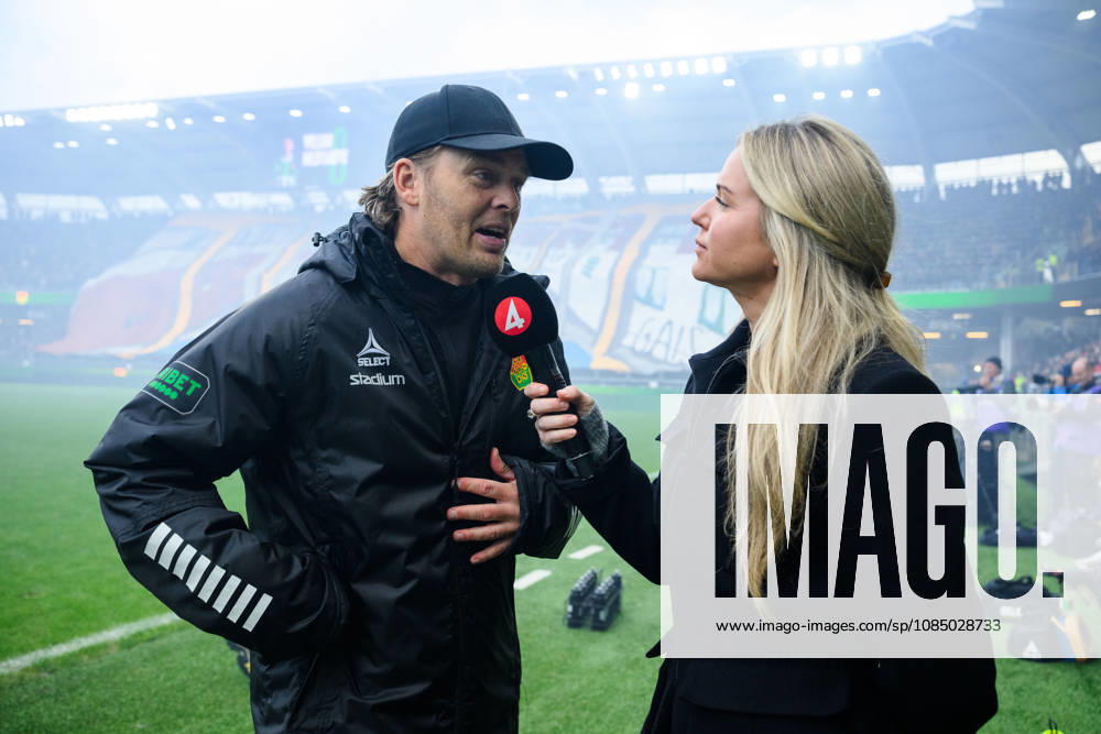 Soccer, Allsvenskan, GAIS vs. IFK Göteborg, October 25, 2026 GAIS coach Fredrik Holmberg is interviewed ahead of the Allsvenskan soccer match between GAIS and IFK Göteborg on October 25, 2026, in Gothenburg