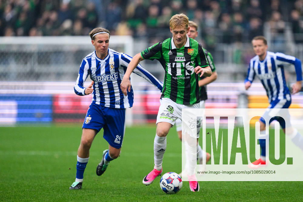 Soccer, Allsvenskan, GAIS vs. IFK Göteborg, October 25, 2026: IFK Göteborg s Oliver Mansson and GAIS s Henry Sletsjøe during the Allsvenskan soccer match between GAIS and IFK Göteborg on October 25, 2026, in Gothenburg