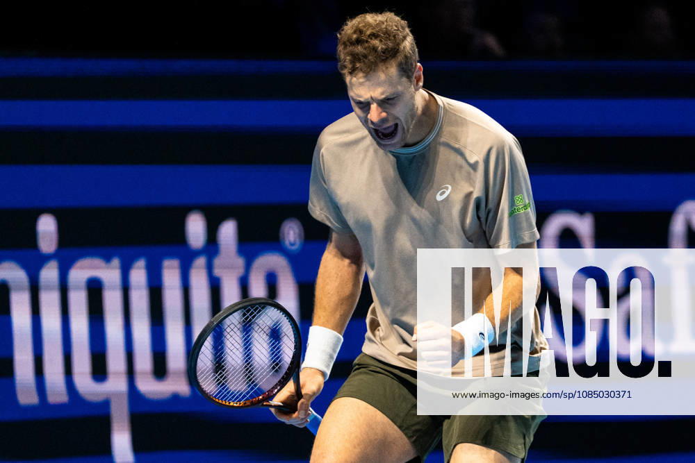BASEL, SWITZERLAND, OCTOBER 25 Yannick Hanfmann of Germany celebrates after winning his match against Rinky Hijikata of Australia during Day 2 of the Swiss Indoors Basel at St. Jakobshalle on October 25, 2026, in Basel, Switzerland