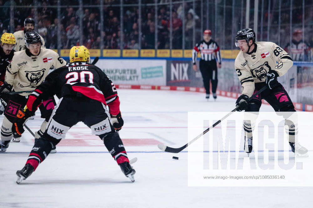 Luis Schinko, Grizzlys Wolfsburg, 63 GER, Loewen Frankfurt vs. Grizzlys Wolfsburg, Ice Hockey, PENNY DEL, Matchday 12, 2026–2027 Season, October 25, 2026 GER, Loewen Frankfurt vs. Grizzlys Wolfsburg, Ice Hockey, PENNY DEL, Matchday 12, 2026–2027 Season, October 25, 2026 Frankfurt