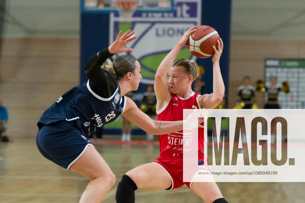 Jordan King (Lions), 23, Sofie Fuglsang Olsen (HTC), 3, Halfit Lions vs. Herner TC, Women s Basketball, 1st Bundesliga, DBBL, Matchday 4 of the 2026–27 season, October 25, 2026, Halle, SWH Arena, Saxony-Anhalt, Germany