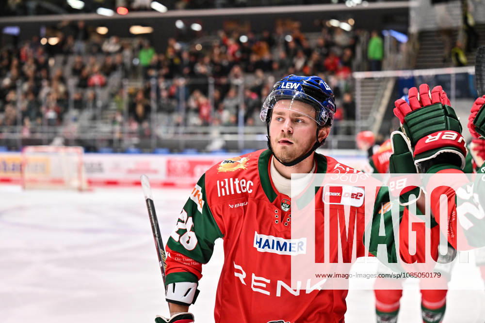 Penny DEL Augsburger Panther vs. Straubing Tigers, October 25, 2026, AUGSBURG, GERMANY October 25 The Panthers celebrate after Alexander BLANK scores the 1–0 goal for the Augsburger Panther 26 Goal Scorer Joy Happy during the Penny DEL match between the Augsburger Panther and the Straubing Tigers on Matchday 12 at the Curt Frenzel Stadium