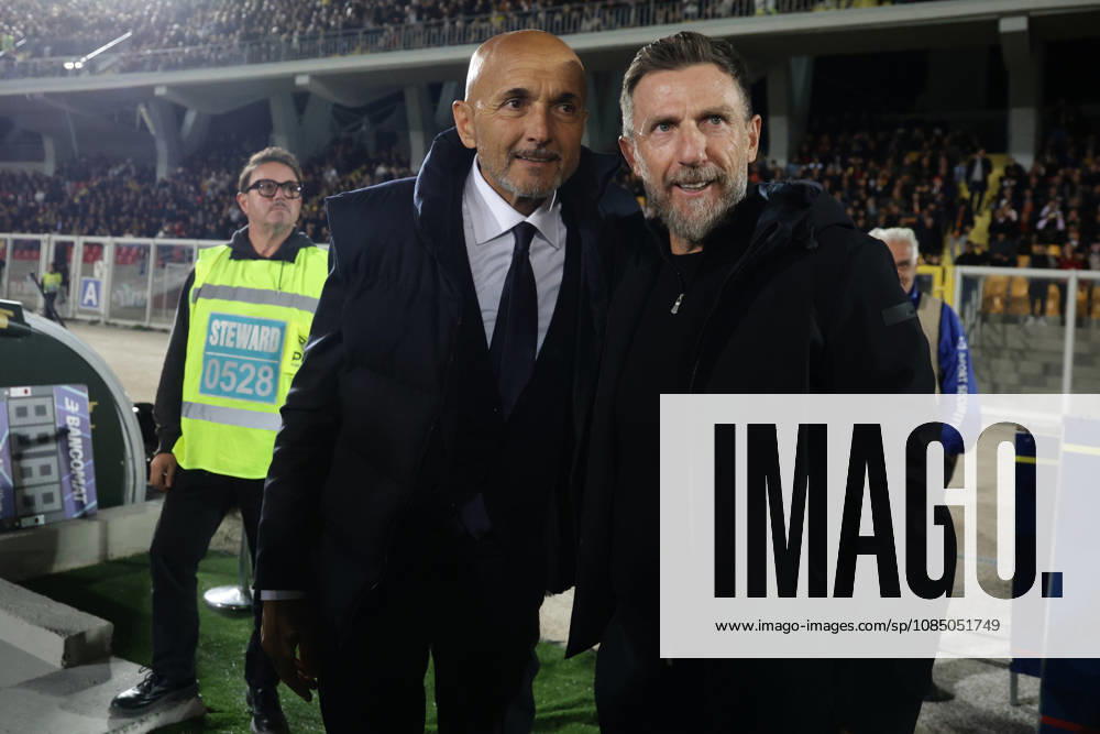 Serie a football match Lecce vs AS Roma Juventus Italian coach Luciano Spalletti and Lecces Italian coach Eusebio Di Francesco during the Serie A football match between Lecce and juventus at the Via Del Mare Ettore Giardiniero Stadium in Lecce on October 25, 2026. ABP18955