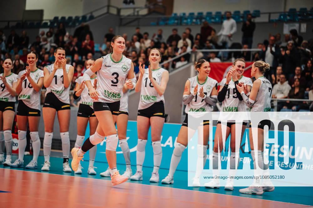 Women s Volleyball, 2026–2027 Season, DEKRA 1 Volleyball Bundesliga: ETV Hamburger Volksbank Volleys vs. USC Münster, October 25, 2026; Esther Spöler 3; USC Münster is named MVP Gold; Hamburg CU Arena, Hamburg, Germany