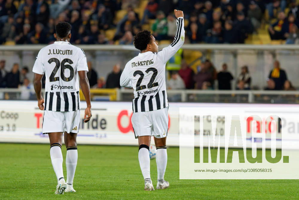 IPA90177623 - Weston McKennie of Juventus celebrates after scoring a goal during the US Lecce vs. Juventus FC match in the Italian Serie A soccer league in Lecce, Italy, on October 25, 2026