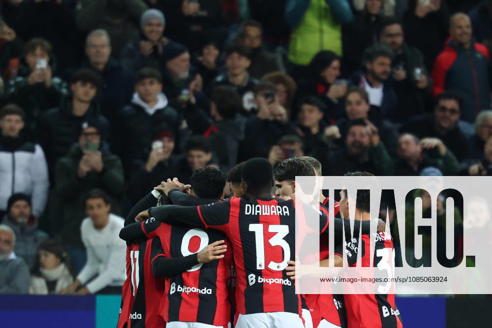 Christian Pulisic of AC Milan celebrates with team mates after scoring the goal of 0-1 during the Serie A 2026 2027 football match between Udinese Calcio and AC Milan at Friuli Bluenergy stadium in Udine (Italy), October 25th, 2026. CesarexPurini