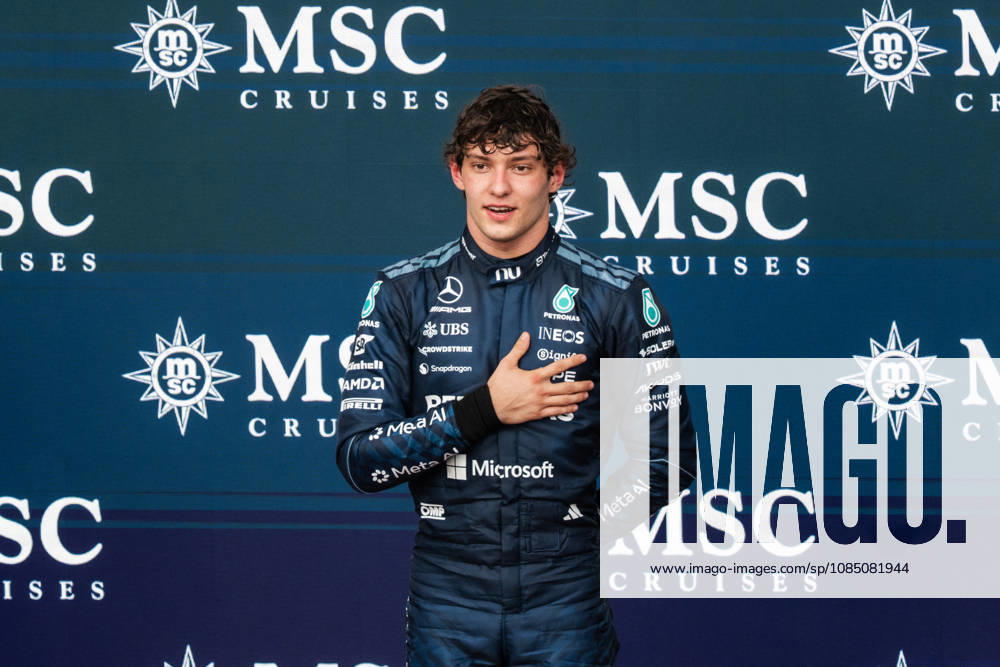 United States Grand Prix Podium - Austin Mercedes driver Andrea Kimi Antonelli (12) on the podium at the conclusion of the United States Formula One Grand Prix at the Circuit of the Americas in Austin, Texas, on October 25, 2026. Photo by Alexis Jumeau ABACAPRESS.COM Austin Texas