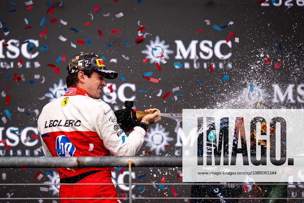 Charles Leclerc (MCO) (Scuderia Ferrari HP) and Andrea Kimi Antonelli (ITA) (Mercedes-AMG Petronas F1 Team) on the podium after the race of the Formula 1 United States Grand Prix 2026 at the Circuit of the Americas. Austin United States - ZUMAs197 20261025_aaa_s197_390
